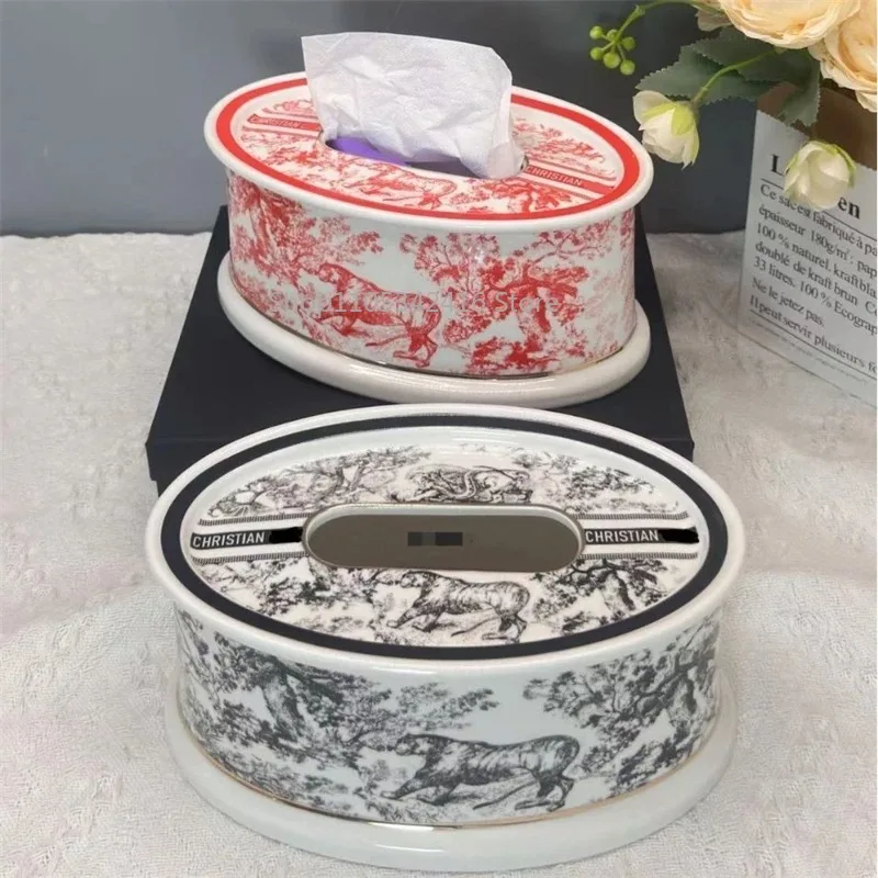 Ceramic Tissue Box Modern Decorative Holder Creative Design for Living Room Bathroom Hotel Home Coffee Table Women Gift