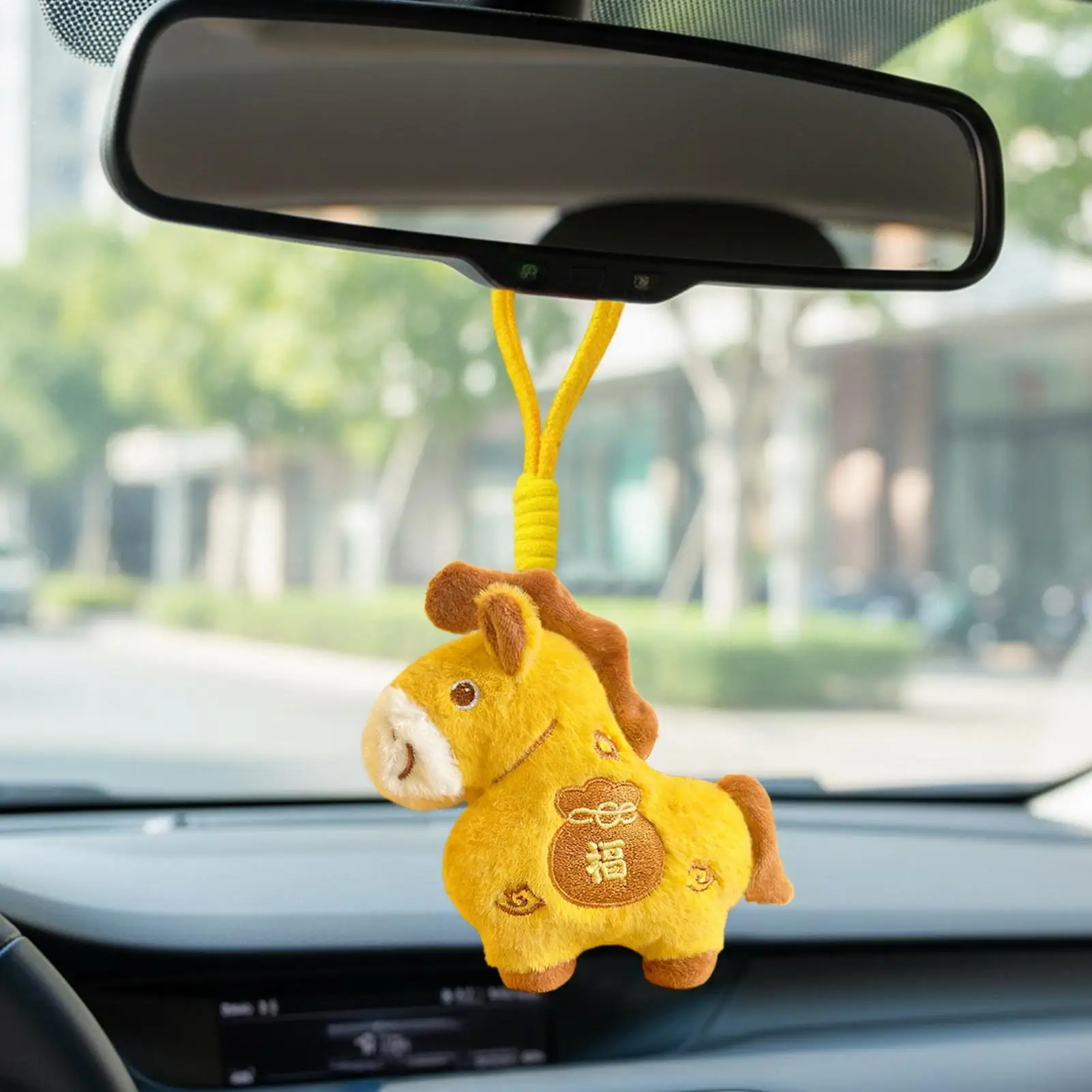 Koń Pluszak Zawieszka Błogosławieństwo Lalka Chiński Motyw Pluszowy Brelok ze Smyczą na Boże Narodzenie Nowy Rok Wiosnę