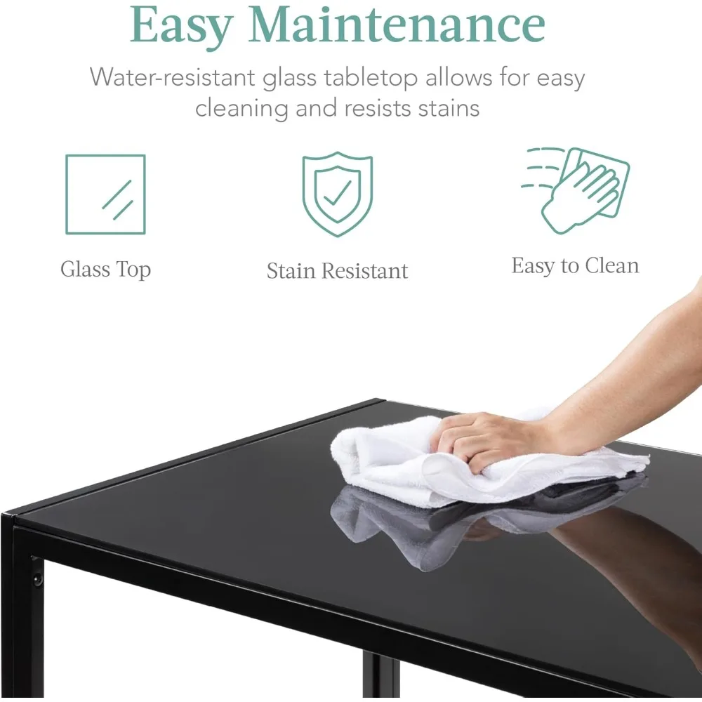 5点セット ガラスダイニングセット、モダンなキッチンテーブル家具、ダイニングルーム、ダイネット用、コンパクトで省スペース、ガラス付き