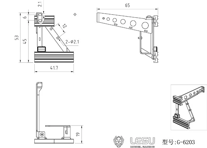 LESU für 1/14 LKW-Modell, Metallspielzeug, Fh16-Zubehör, G-6203, Leitplankenelement, LKW-DIY-Zubehör, Spielzeug – Detail 3