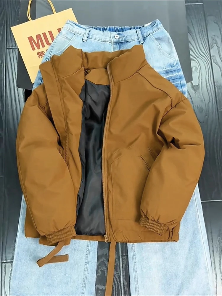 

Мужская зимняя куртка Cleanfit коричневого цвета с воротником-стойкой, из хлопка, утепленная, повседневная, молодежная, ветрозащитная, укороченная, в стиле бомбер.