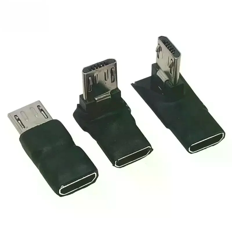 90 Degree Micro USB Male To Female Adapter 5 Core Right Left Angle Connector For Android Phone Tablet Data Charge Extension