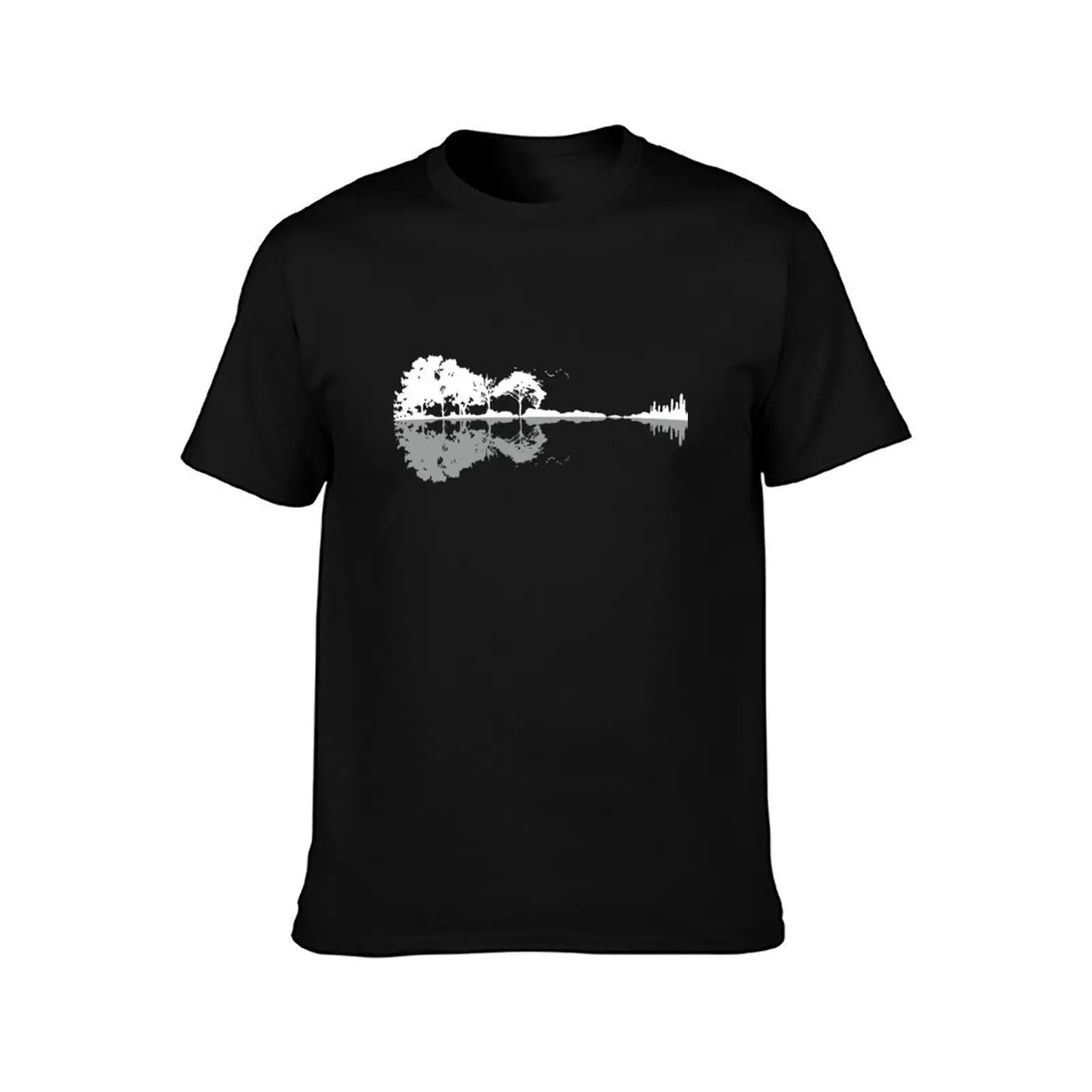 Nature Reflection Guitar Shirt Band Musician Gift T-Shirt Functional Casual Short Sleeve Tee