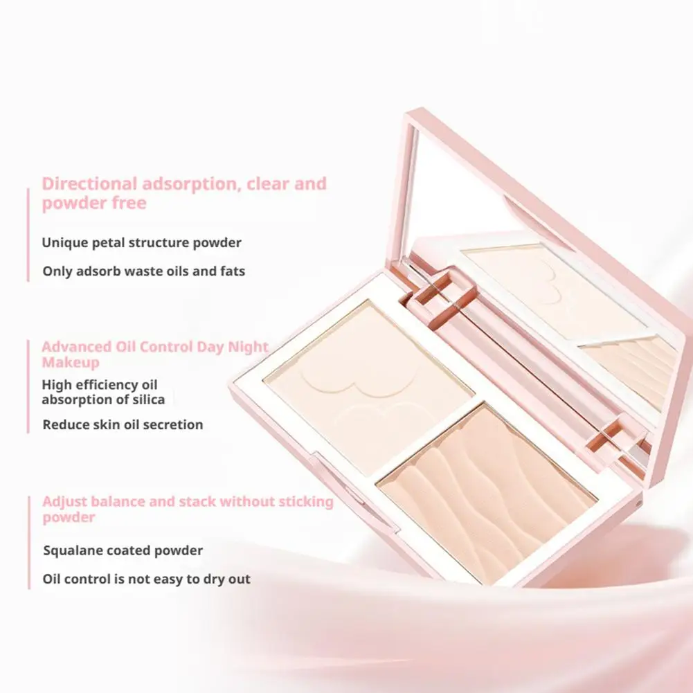 Poudre fixante mate multi-effets douce et naturelle sans poudre, à deux couleurs, longue tenue, effet brume, pour le maquillage, la dermabrasion