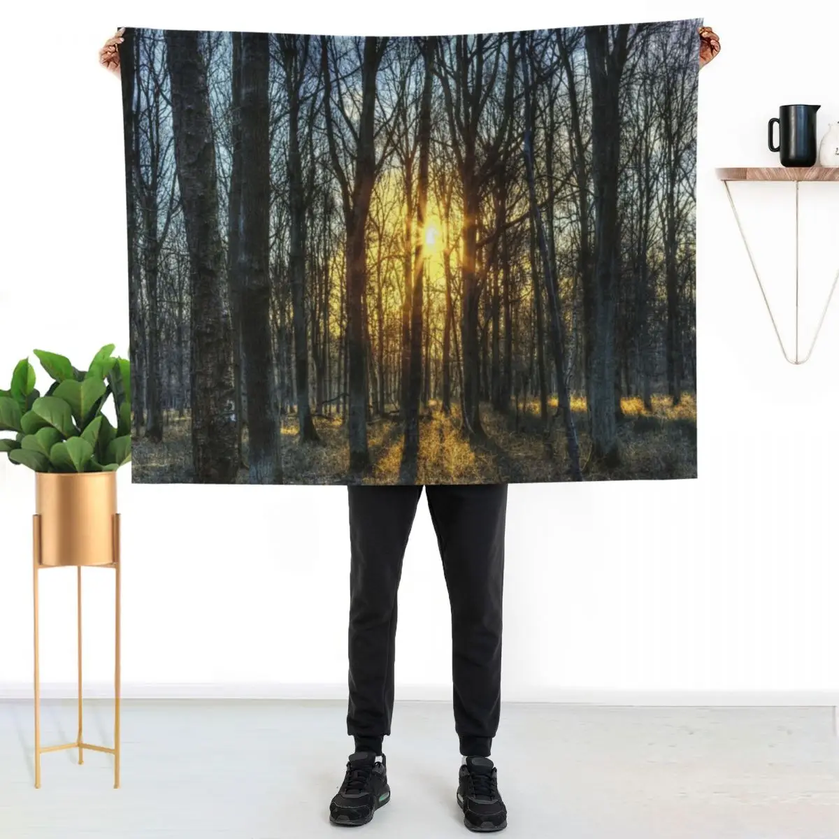 Early Morning Forest Throw Blanket Loose Tourist valentine gift ideas Decorative Throw blankets ands Plush Blankets