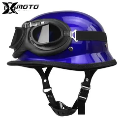 Casco de seguridad Retro para motocicleta, protección de equitación, medio DOT, todoterreno, para exteriores