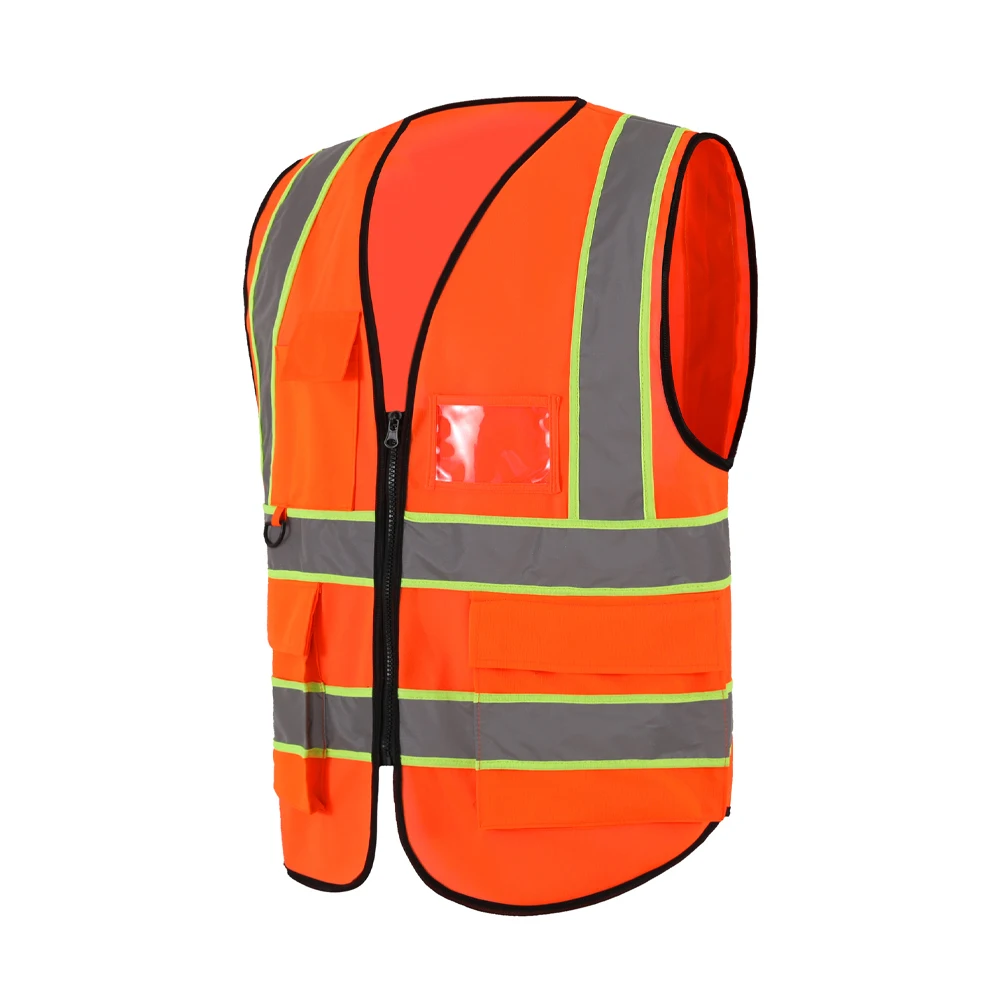 Roupas de trabalho com bolsos e zíper frontal Roupas de trabalho de construção para homens Roupas de trabalho de alta visibilidade