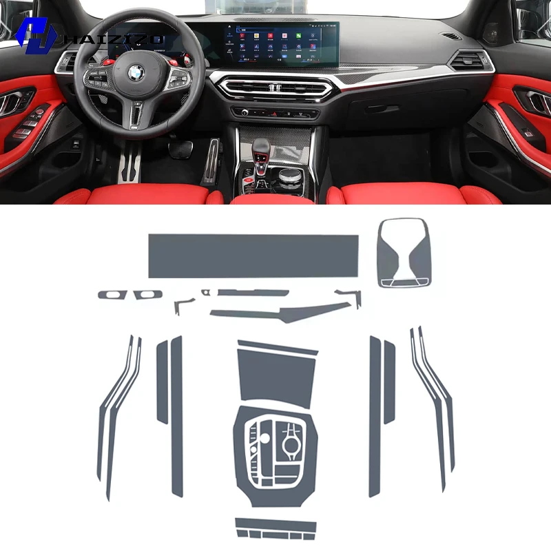 For BMW M3 G80 G81 2022-2023 Automotive Interior Center Console Protection Sticker LCD Display Matte TPU Protective Film Refit view 2