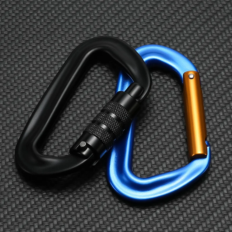 CLIWIZ 12KN Professionelle D Form Sicherheit Karabiner Aluminium Schlüssel Haken Klettern Sicherheit Master Lock Outdoor Wandern Werkzeug Mit CE
