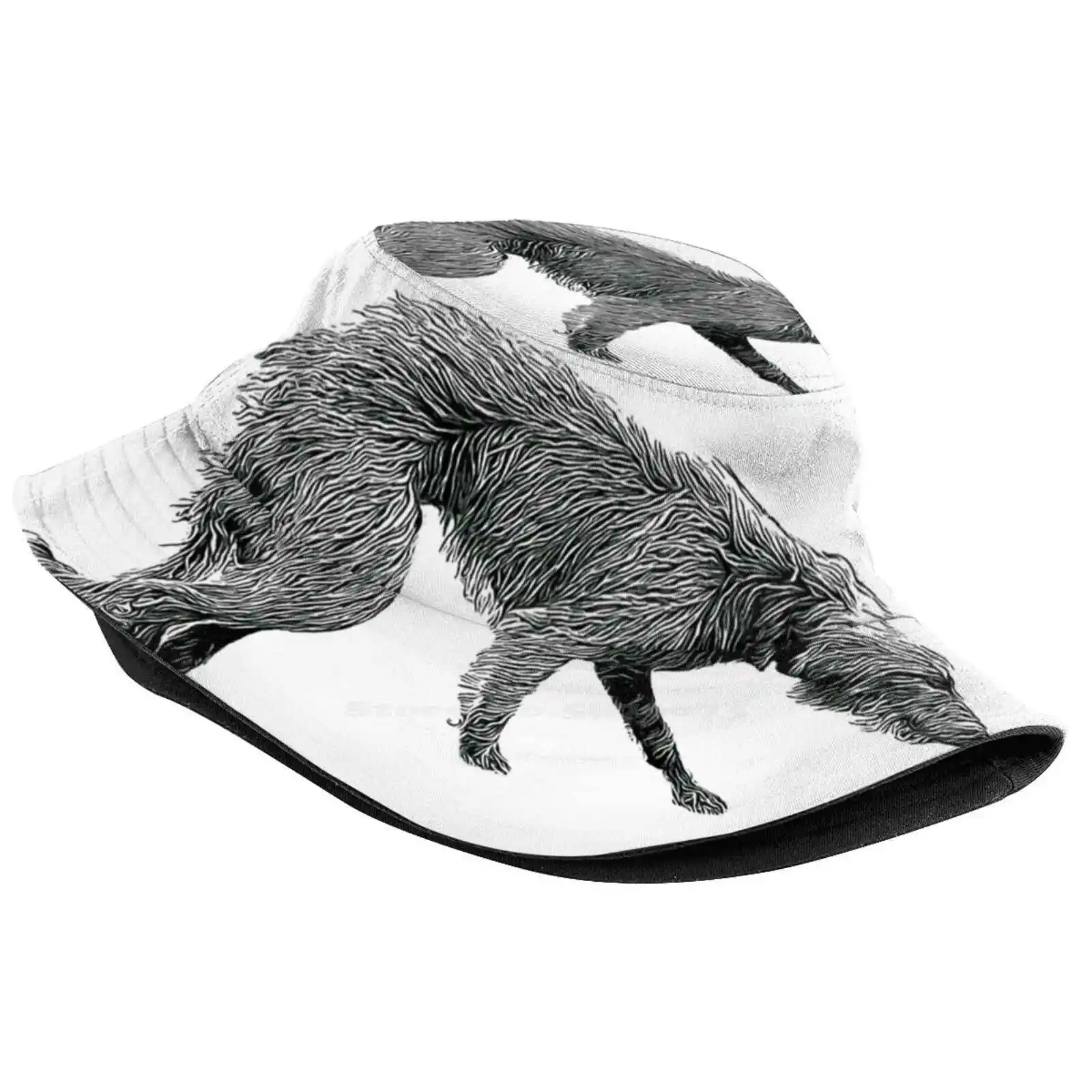 Bedlington Whippet Lurcher Dog Art | Rescue Dog Women Men Fisherman Hats Bucket Caps Bedlington Whippet Lurcher Rescue Dog Wolf