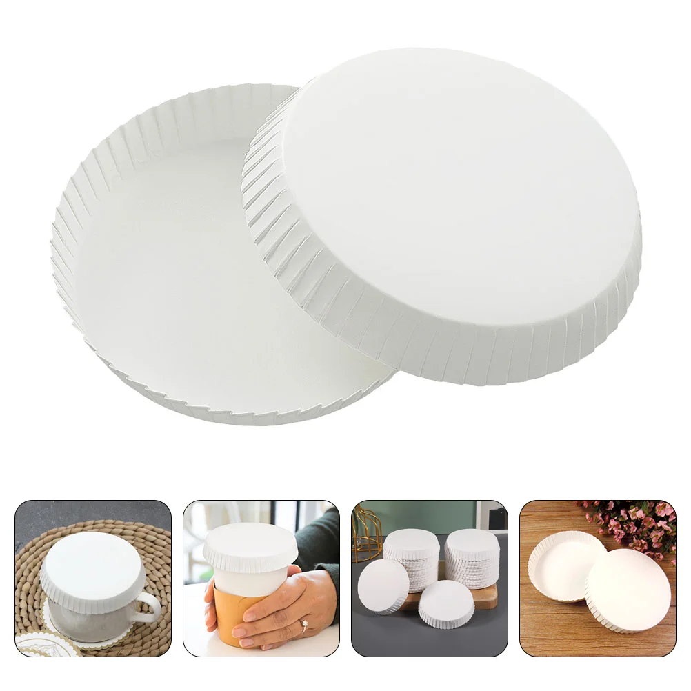 100 Pcs Paper Cup Lid Drinking Lids Cap Drinks Tea Covers Dust Glass Insect Disposable