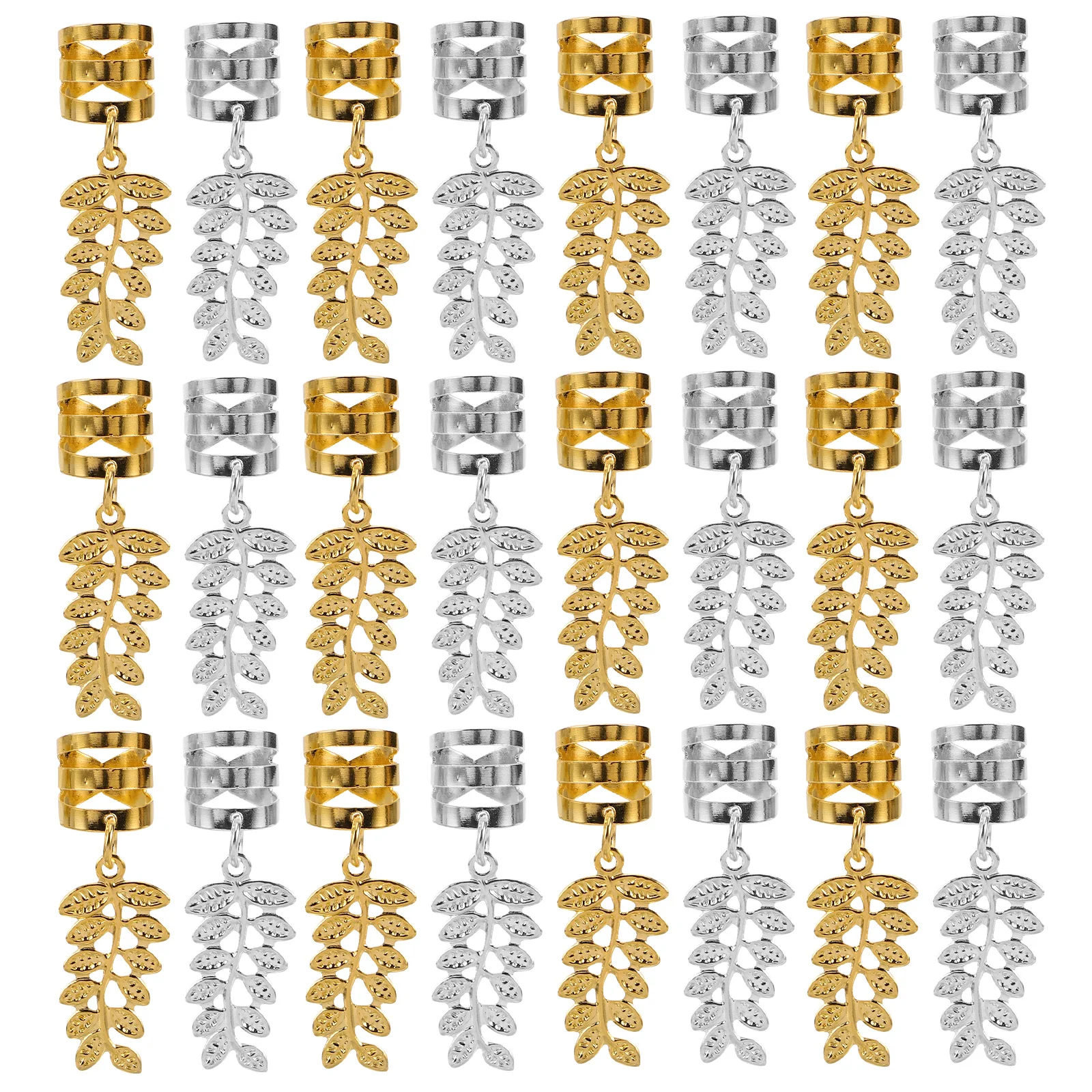

40pcs Leaf Accessories Metal Hair Clip Braids Jewelry Decorative Pins Hair Dreadlock Charms Braiding Rings Headwear