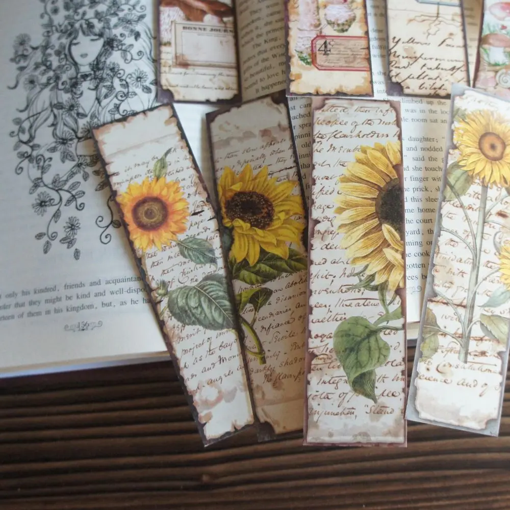 

20 Pcs Plants Withered Leaves Sunflowers Mushrooms Design Craft Paper Cards As Bookmark Tag Gift Scrapbooking DIY Message Card