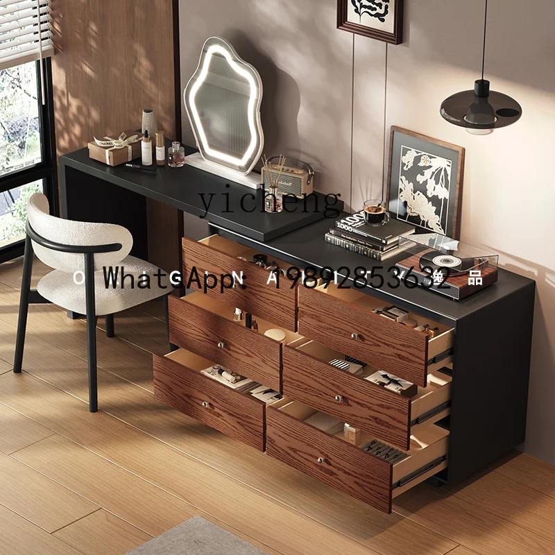 medieval solid wood dresser integrated modern master bedroom simple six-draw corner makeup table