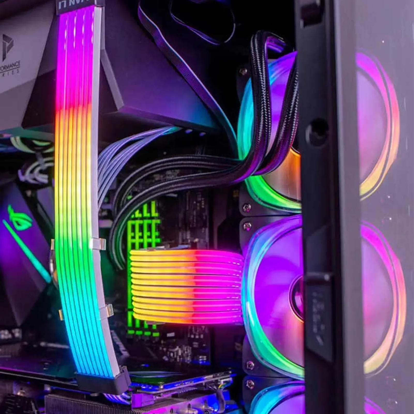 ARGB PSU energie poskytnout prodloužení kabel RGB plynout ATX 24pin PCIE GPU 8-pin 6+2pin šňůra základní deska RGB prodloužení kabel pro počítač