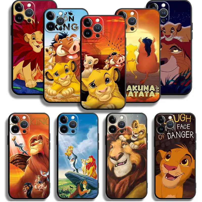 Soft Silicone Cover Phone Case For iPhone 15 14 11 13 12 Pro Max Plus XS XR 13 12 Mini Shell Disney Lion King