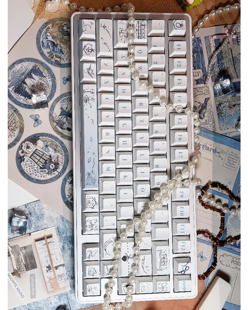 Simple wind keycap hot sublimation process original height pbt material girl cute