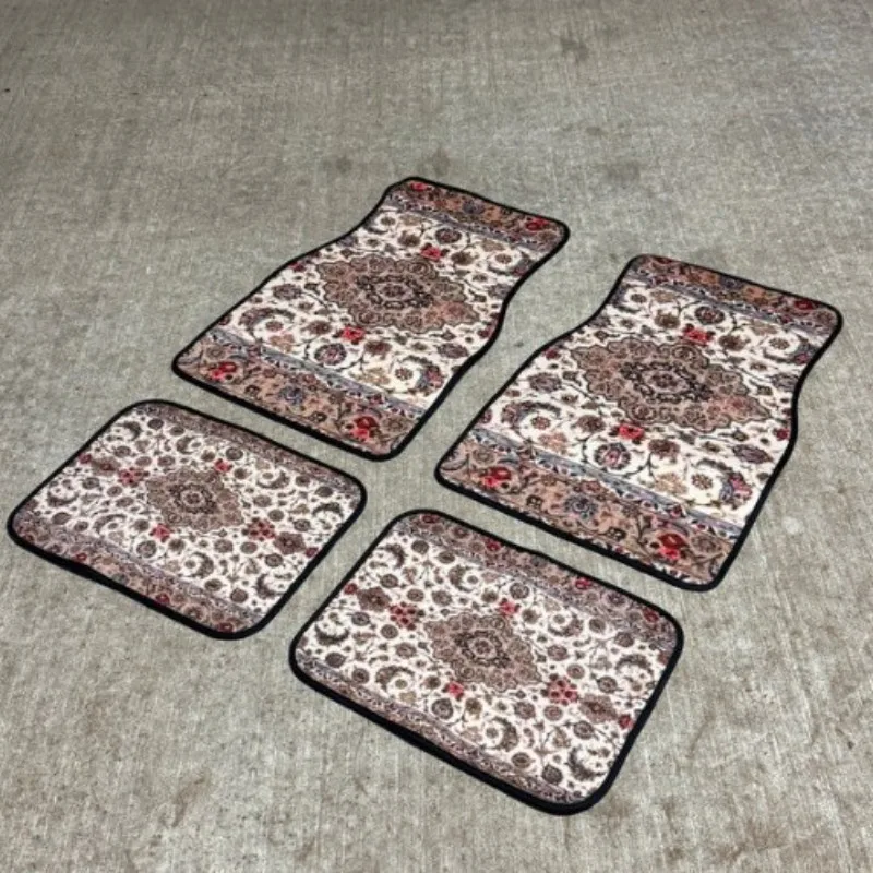 Easy Cleaning Car Universal Size Front Floor Mats Car Foot Mat Home Washable Carpet American Retro Soft Rug Non-slip Pad Cushion