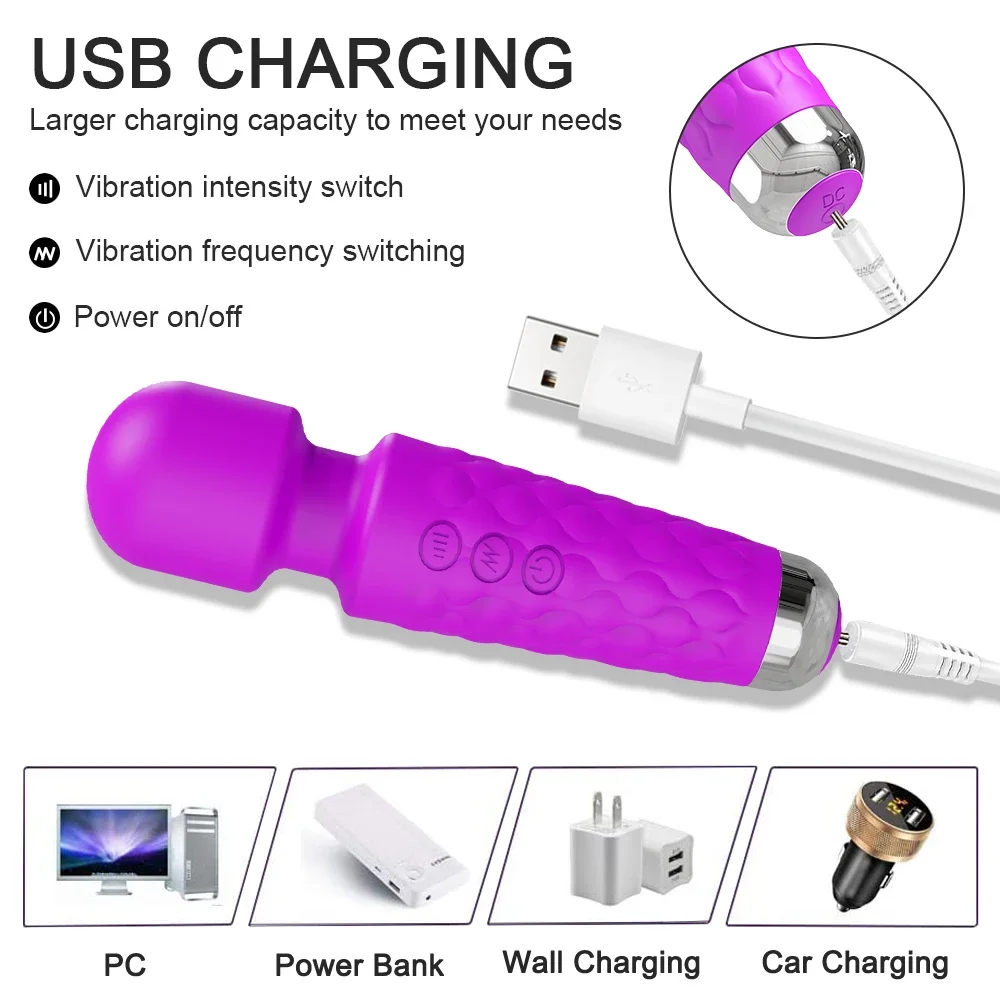 AV عصا هزاز للنساء البظر محفز تدليك الثدي الحلمات هزاز الإناث الاستمناء السلع الكبار لعبة الجنس للنساء #6