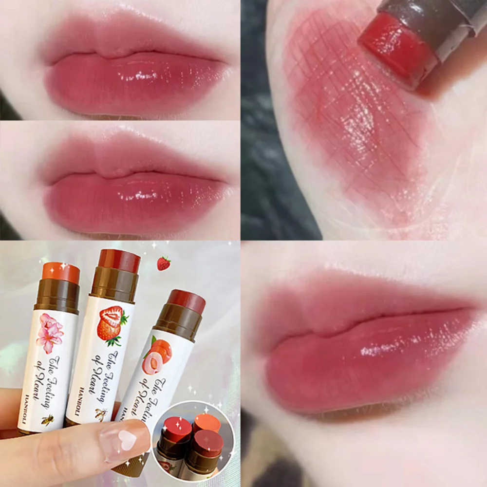 Color Lip Balm Moisturizing Color Fading Lip Print Rose Black Tea Lipstick Clear Nude Makeup Cute Jelly Fruit Lip Gloss Lip Care