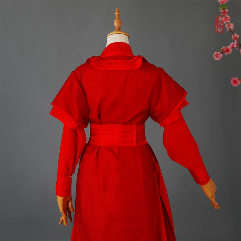 중국어 Hanfu Fu He Xuan Gu Yun 코스프레 의상 애니메이션 레드 블랙 할로윈 카니발 코스프레 파티 남자 드레스 Tian Guan Ci