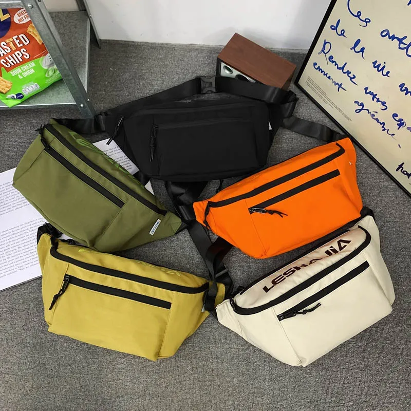 Casual Street Large Waist Bag Unisex Hip-hop Fanny Pack Chest Pack High-capacity Nylon Belt Bag Female Shoulder Crossbody Bags