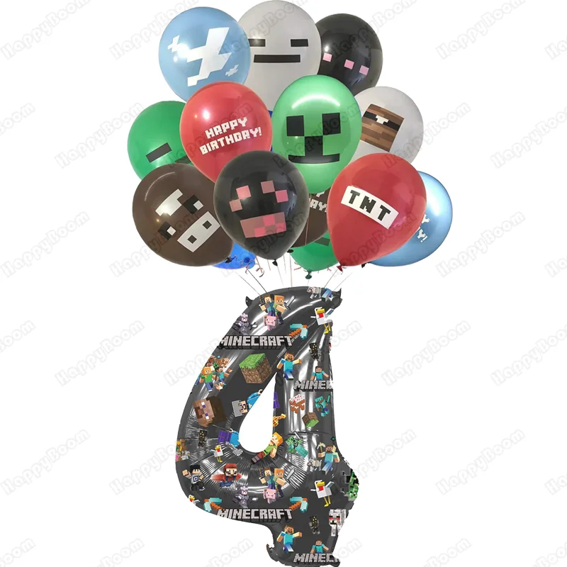 شخصيات لعبة ماي وورلد بالونات اللاتكس لتزيين حفلات أعياد الميلاد للأطفال من 1 إلى 9 أرقام بالون هوائي لاستحمام الطفل ألعاب كروية من اللاتكس #5