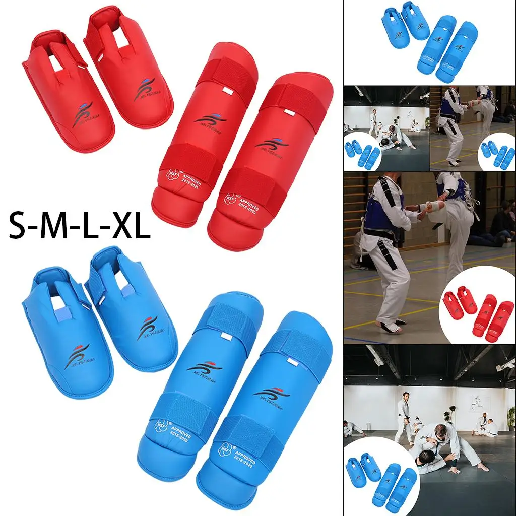 Shin Instep Protectors Leg Guards Muay Thai Taekwondo Leg Support Protector Muay Thai Kickboxing Taekwondo Karate Equipment