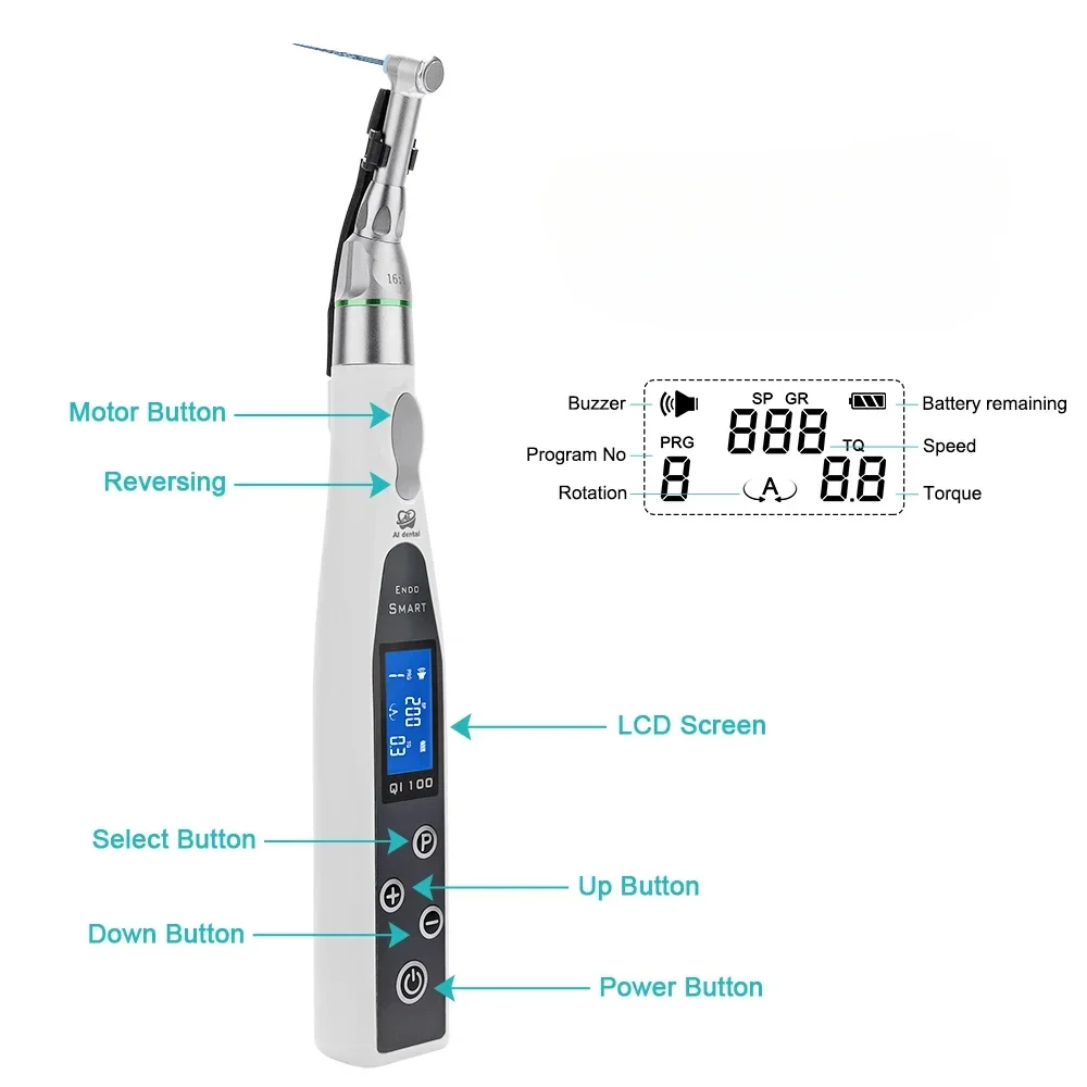 AI-Endo 16:1Wireless Dentals LED Endo Motor Apex Locator Root Canal Therapy Fit Niti Files Endodontics Instruments Basic Version