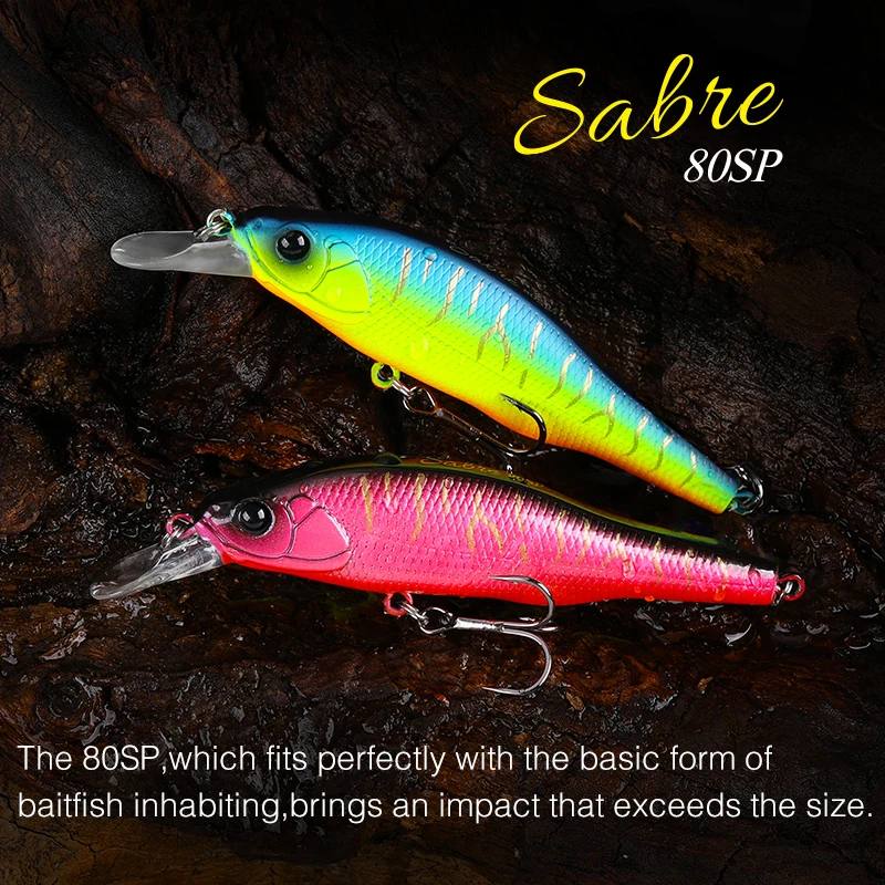 Tsurinoya Sabre Minnow 80mm Señuelo para Black Bass y Lucio - imagen 4