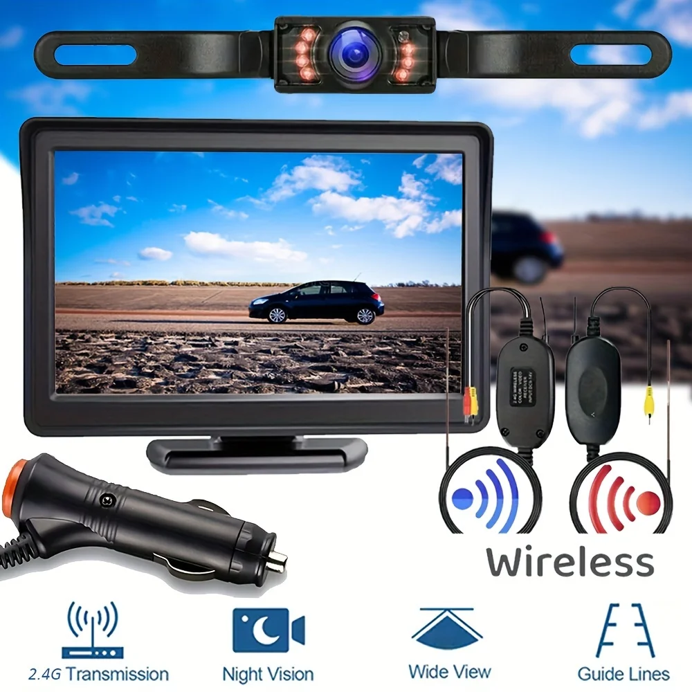 Backup Camera Kit with 10.92cm Monitor, Easy Plug And Play Installation,Car Rear View Camera System,for Safe Reversing & Parking