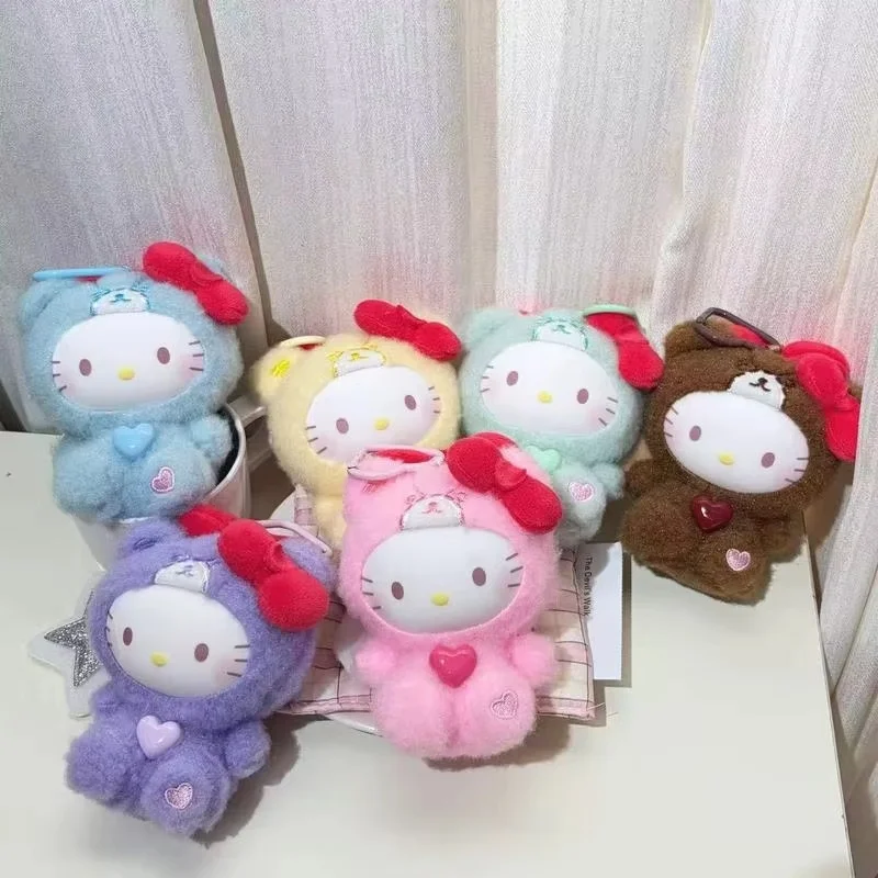 

Hello Kitty Plush Keychain Vinyl Face blind box Stuffed Toy Teddy Pajama Series Bag Pendant girl Gift high quality replic