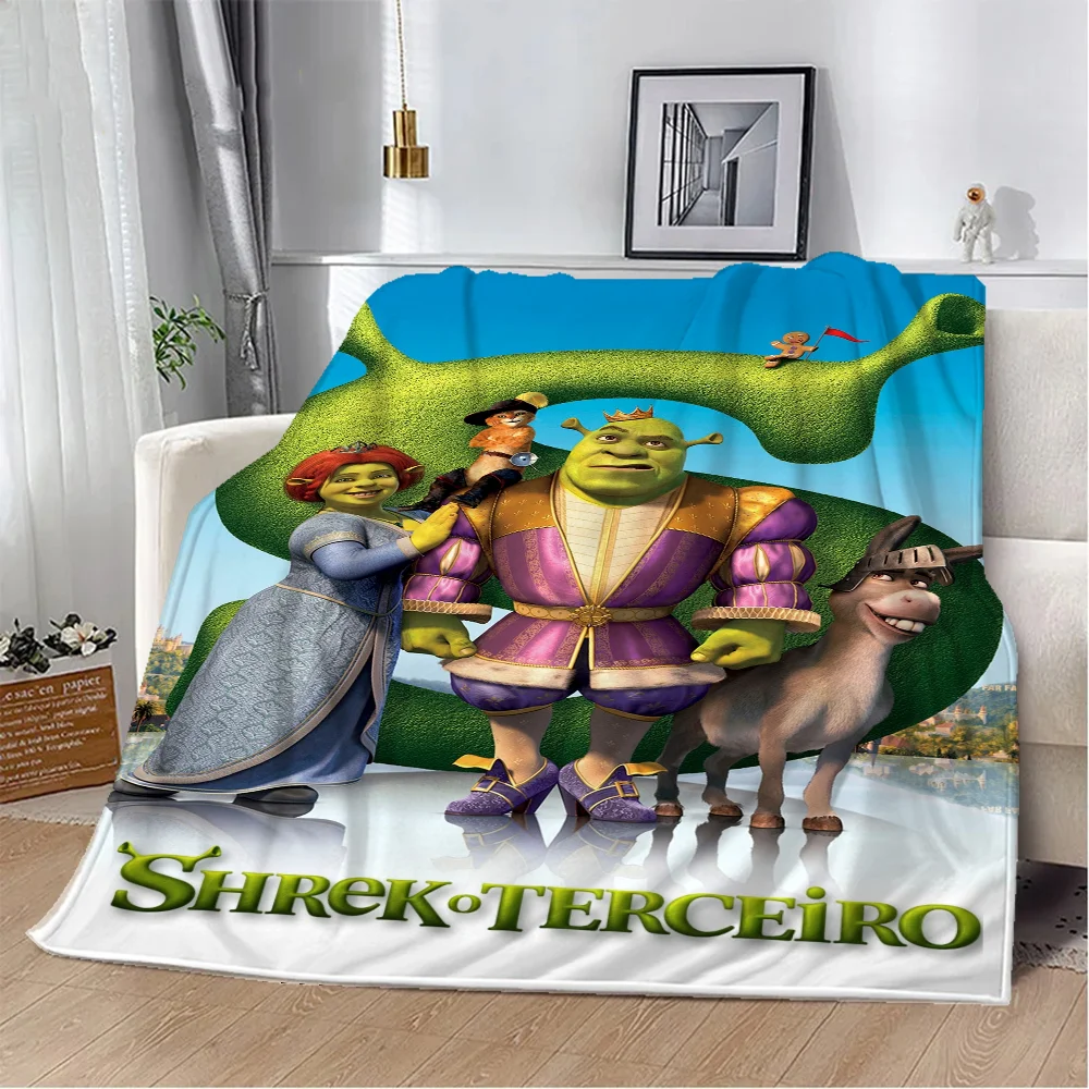 Shreks Anime Blanket King Size Thick Blankets for Winter Knitted Plaid Beach Towel Home Interior Microfiber Bedding Bed Throw