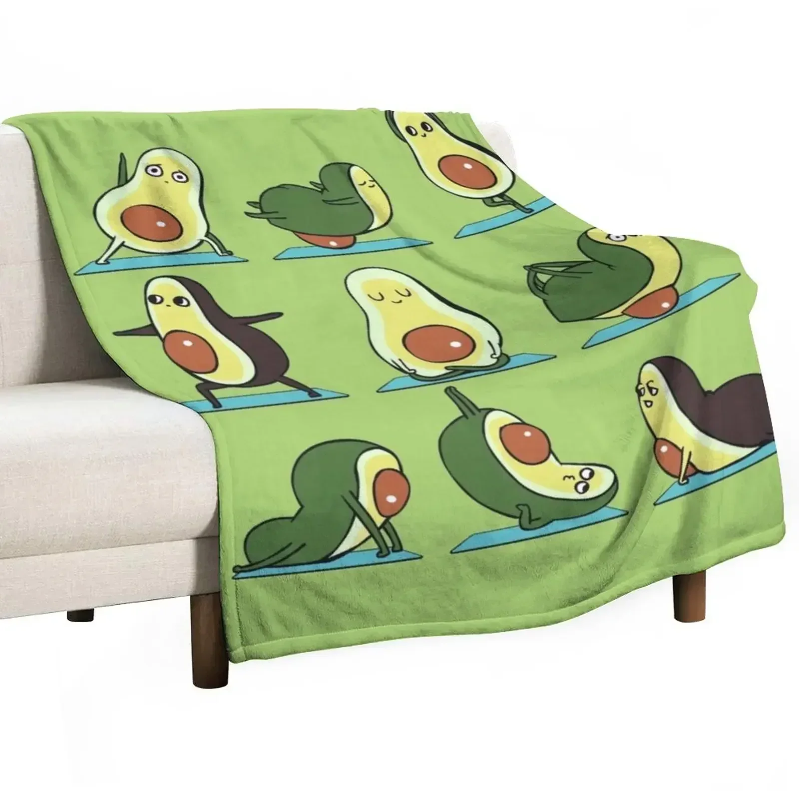 

Avocado Yoga Throw Blanket Color Fast Cozy Throw Blanket