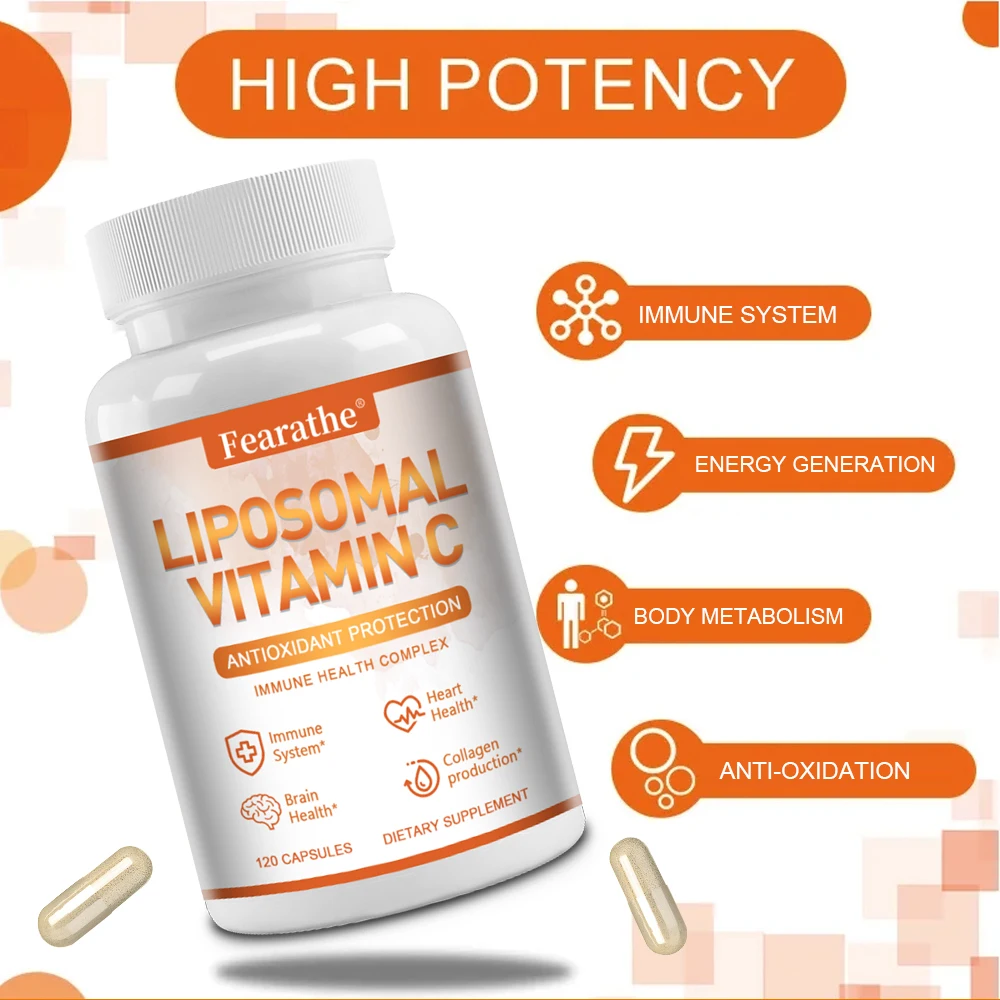 Liposomal Vitamin C Supplement - Highly Absorbed for Immune Support, Collagen Production, Heart, Brain Health and Antioxidants