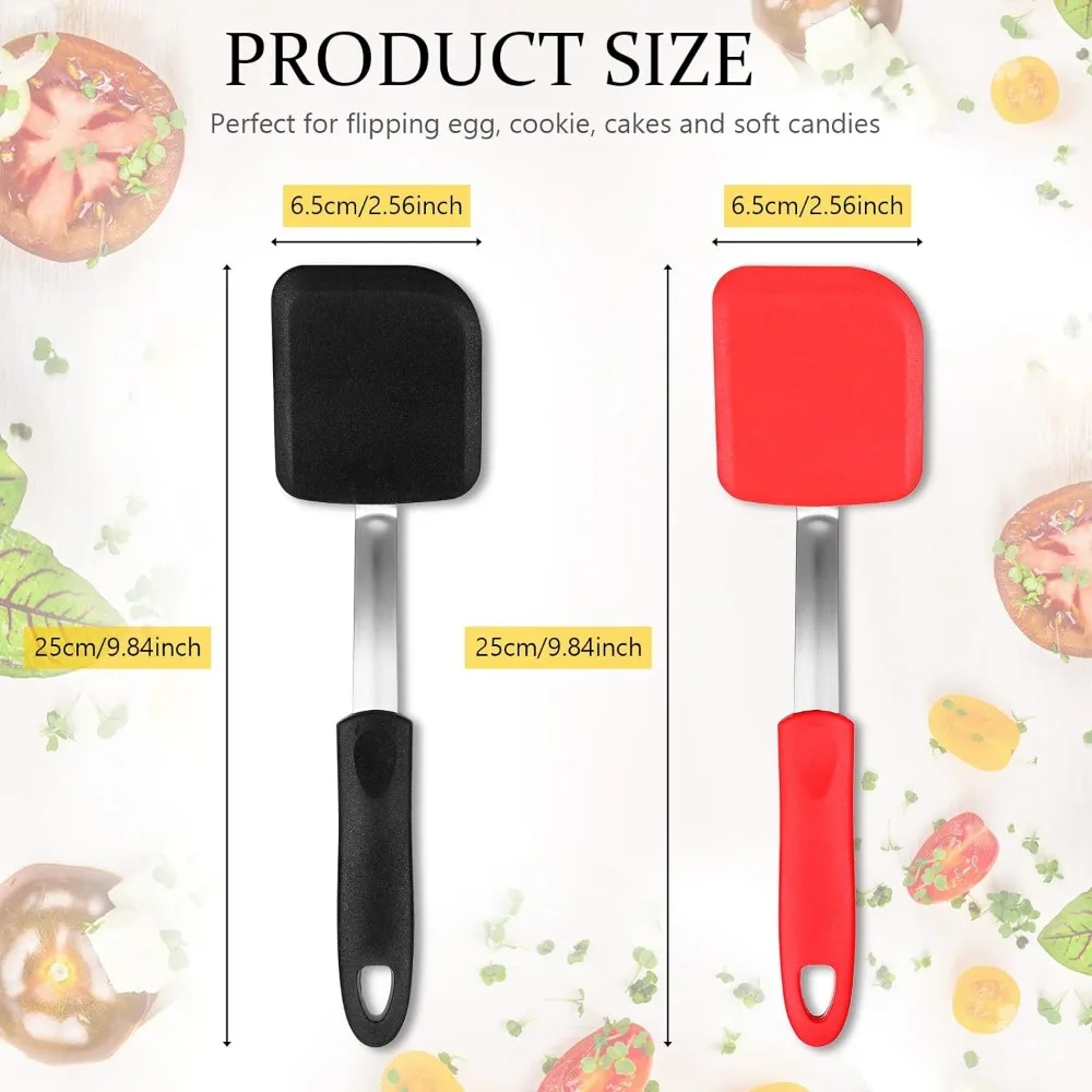 1 Pack Silicone Cookie Spatula Turner Mini Brownie Spatula Flexible Kitchen Small Silicone Spatulas for Kitchen Tools