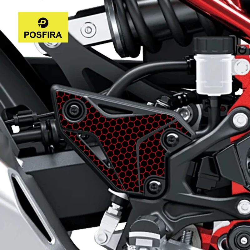 POSFIRA Motorcycle Footrest Panel Sticker Vinyl Decals for Kawasaki Z900 Z 900/SE 2025-2026 Motorbike Foot Rest Accessories