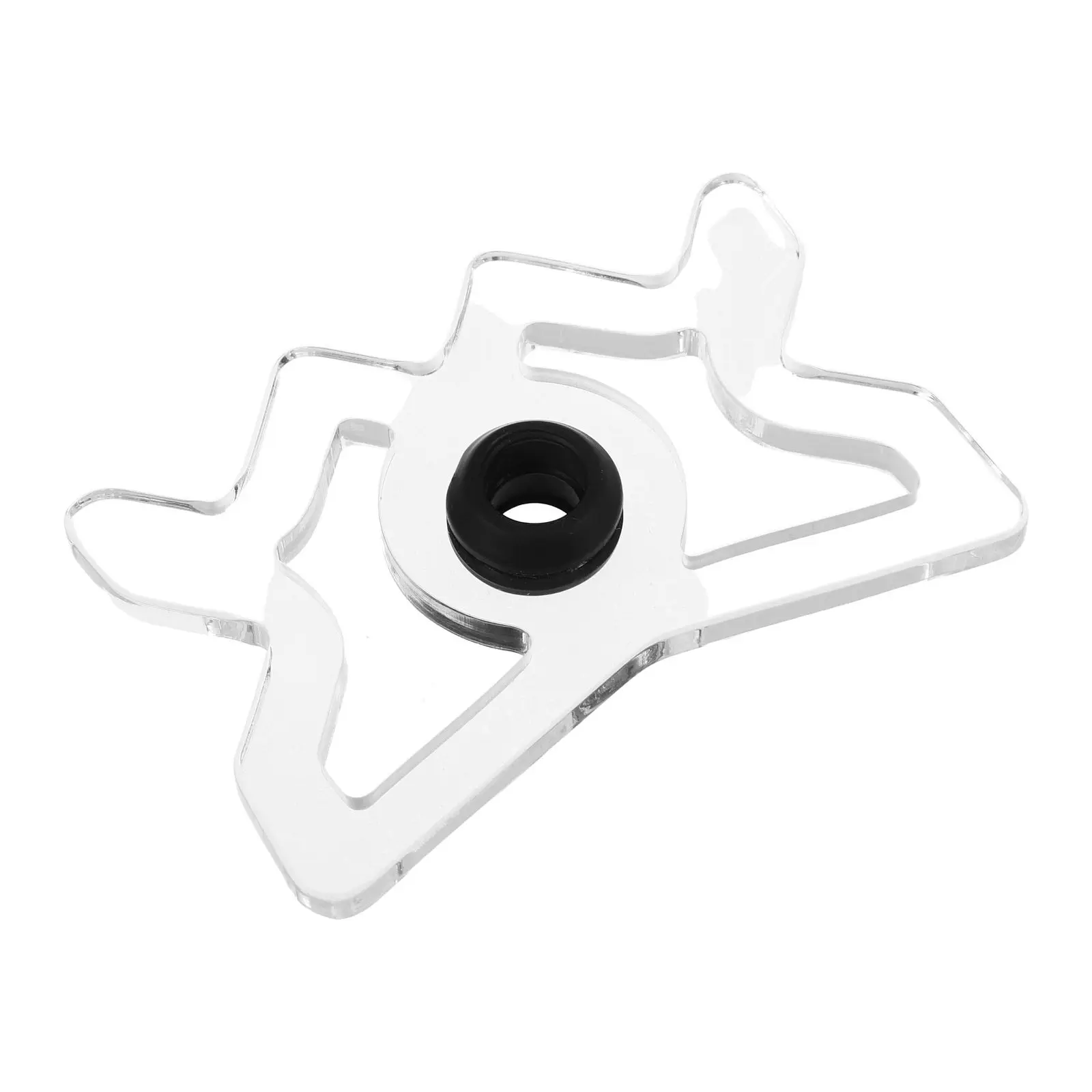 

Acrylic Billiard Cue Rack Transparent Pool Table Stick Holder with Black Ring Accent Secure High Fork Design for Game Room Wall