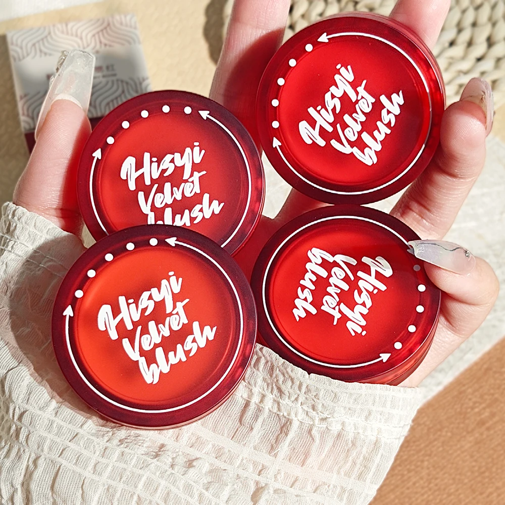 لوحة أحمر خدود مخملية تدوم طويلاً - روج وردي ناعم، مسحوق كفاف الوجه الطبيعي، مقاوم للماء، مكياج يومي #6