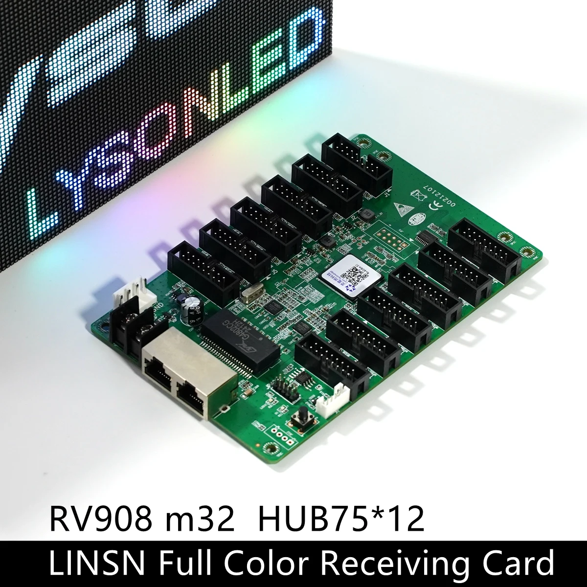 Linsn RV908M RV908m32 Synchronous Interior Led Video Screen Receiving Card Support 1/32 Scan Full Color Modules