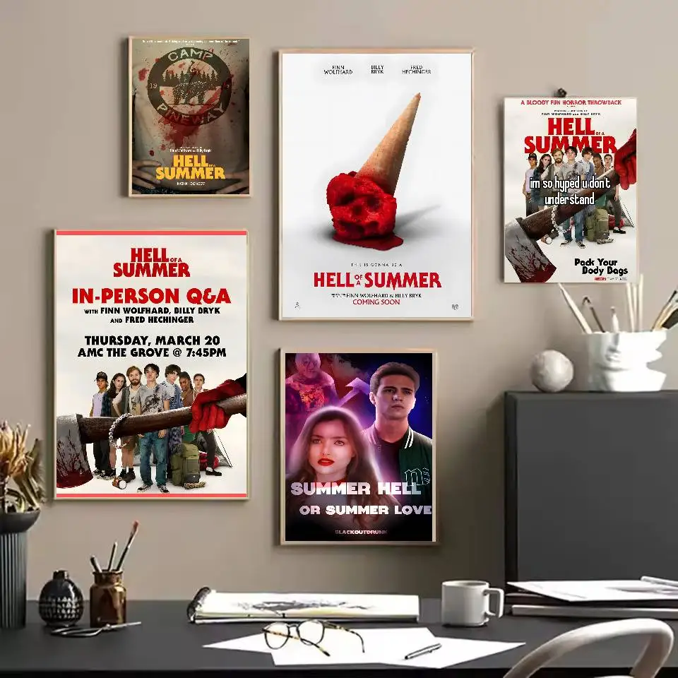 فيلم H-hell of a s-Summer ملصق فني ذاتي اللصق مقاوم للماء ورقة ملصق مقهى بار غرفة النوم جدار ديكور