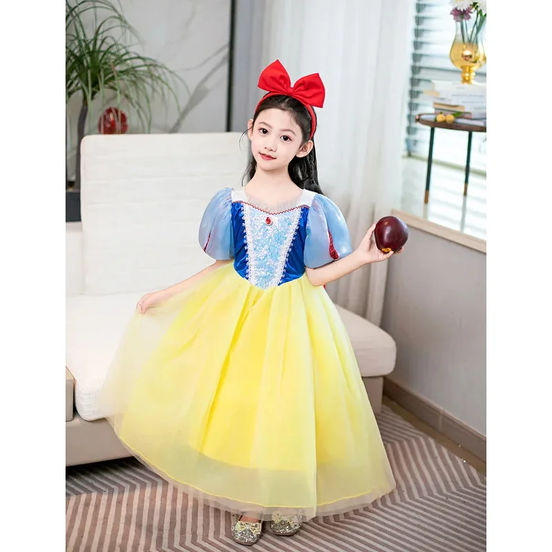 

Girl Princess Snow White Girl Costume Halloween Carnival Dress Up Party Children Clothing Cosplay Outfit Vestidos 2-10Y