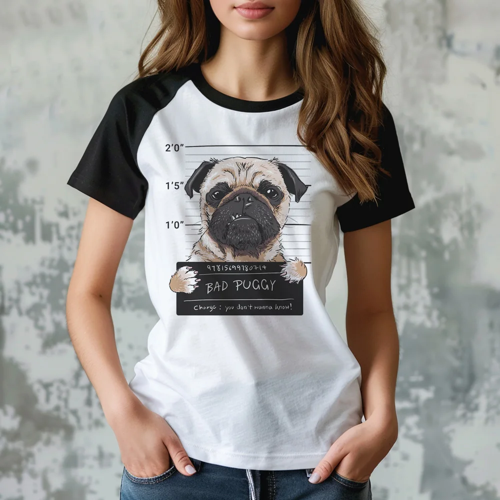 Pug t shirt women streetwear anime comic t shirt girl 2000s clothes