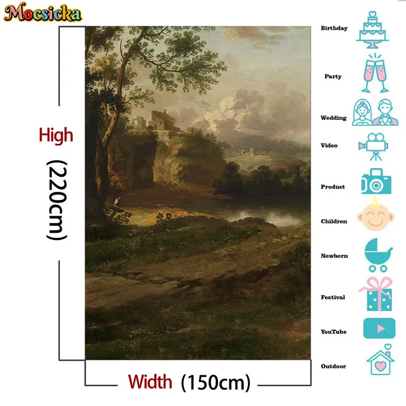 Mocsicka фон для фотосъемки абстрактная текстура масляный стиль живопись акварель лес свадебный портрет фон фотостудия