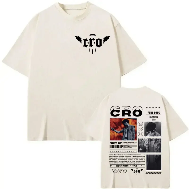 Rapper Cro Grafische T-shirt Heren Dames Hip Hop Vintage T-shirts met korte mouwen Hoge kwaliteit Mode Oversized T-shirt Streetwear