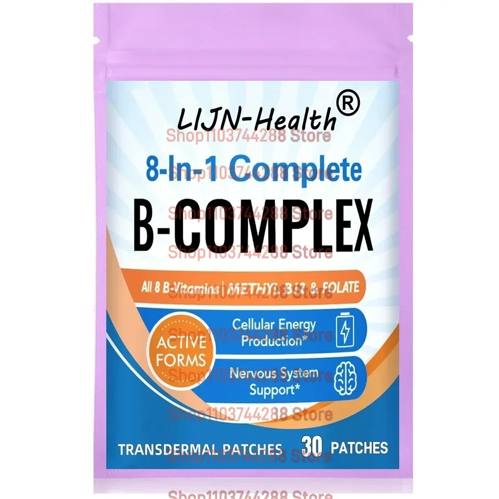 

8-in-1 Complete B Complex Transdermal Patches Energy, Nerve, Blood Support – 30 Patches One Month Supply