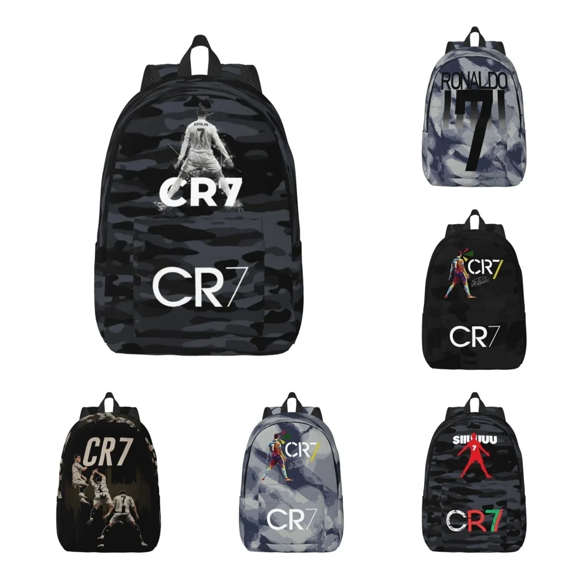 Football CR7 Ronaldos Backpack for Men Women Casual High School Business Daypack Laptop Shoulder Bag Lightweight