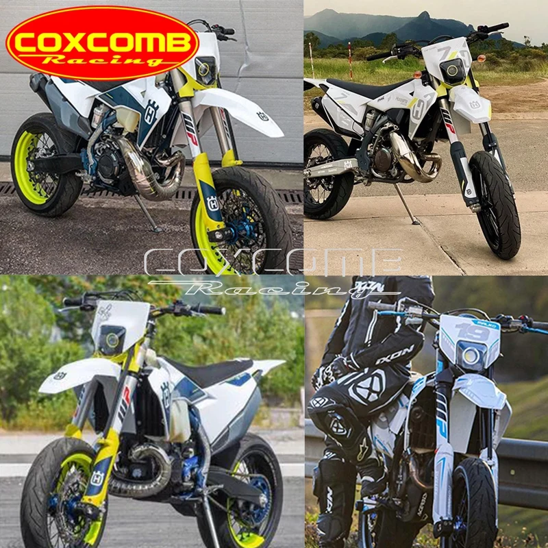 Motorcycle Dual Sport LED Angle Eye Headlight Off-Road Head Lights Lamps Hand Protector Handguards For Husqvarna TE 150 300 250