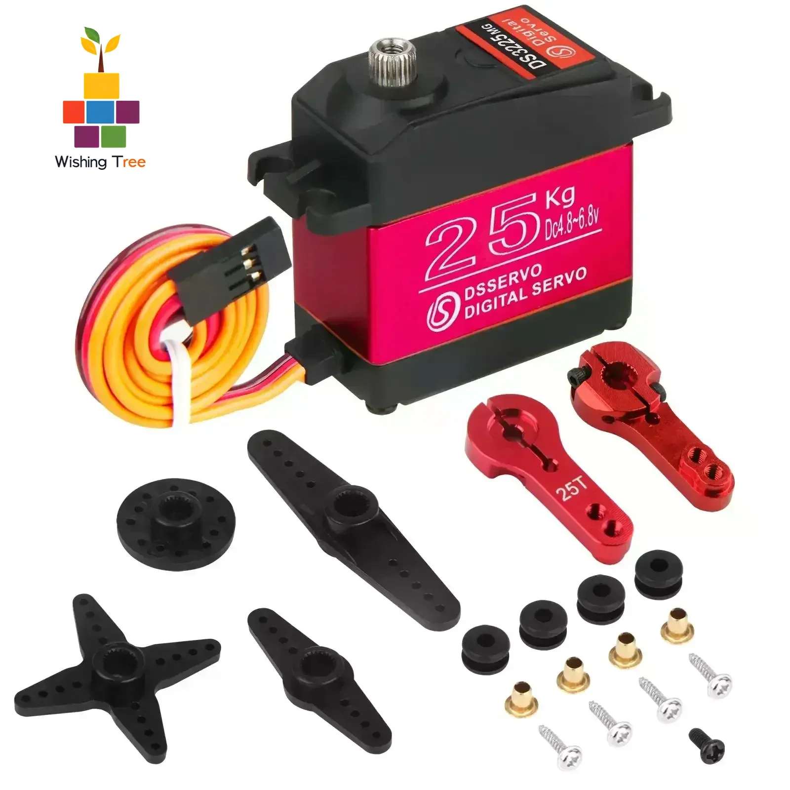 

DSSERVO DS3225 25KG Waterproof Digital Servo Metal Gear High Speed for 1/8 1/10 RC Cars