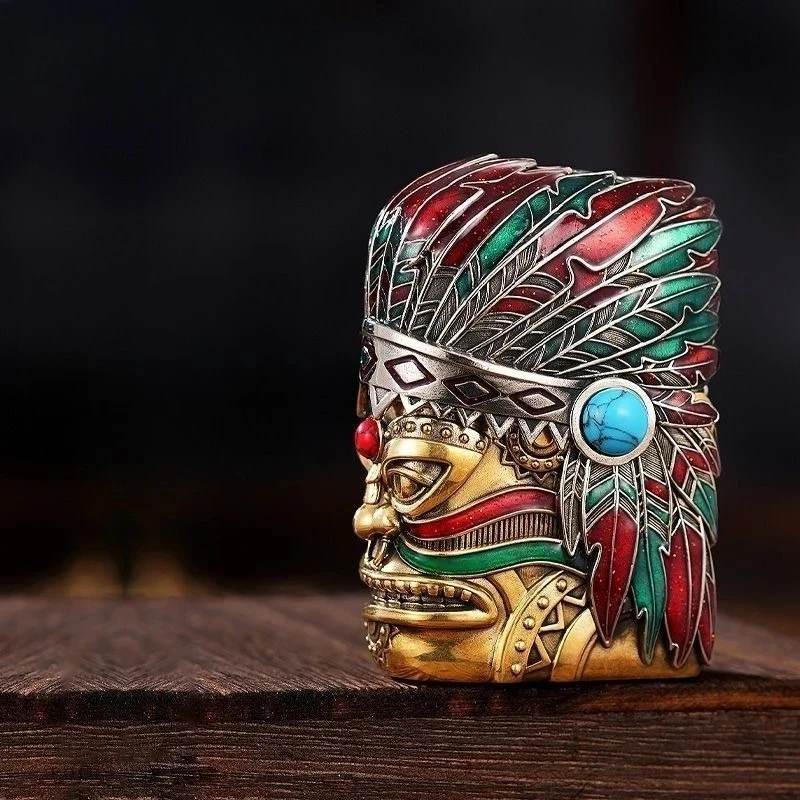 NEW Chief fuel Lighter, Night Light Armor Windproof Grinding Wheel Lighter, Cigarette Accessories, Men's Gift